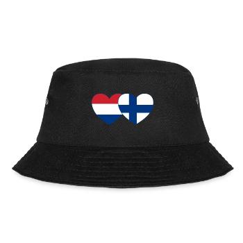 Holland Finland Flag Heart - Bucket Hat - black - Front - Lela (165cm)