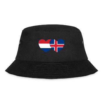 Holland Island Flagge Herz - Bucket Hat - Schwarz - Vorne - Lela (165cm)