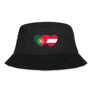 Portugal Austria Flag Heart - Bucket Hat - black - Front - Lela (165cm)