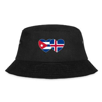 Kuba Island Flagge Herz - Bucket Hat - Schwarz - Vorne - Lela (165cm)