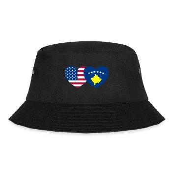 USA Kosovo flag heart - Bucket Hat - black - Front - Lela (165cm)