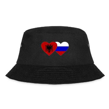 Albania Russia Flag Heart - Bucket Hat - black - Front - Lela (165cm)
