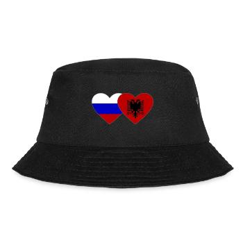 Russland Albanien Flagge Herz - Bucket Hat - Schwarz - Vorne - Lela (165cm)
