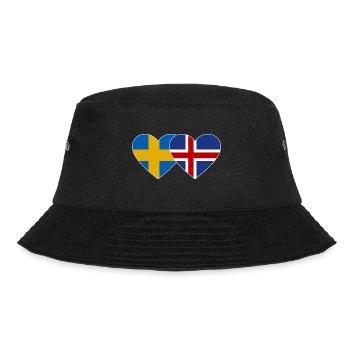 Sweden Iceland Flag Heart - Bucket Hat - black - Front - Lela (165cm)