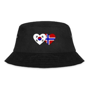 Südkorea Norwegen Flagge Herz - Bucket Hat - Schwarz - Vorne - Lela (165cm)