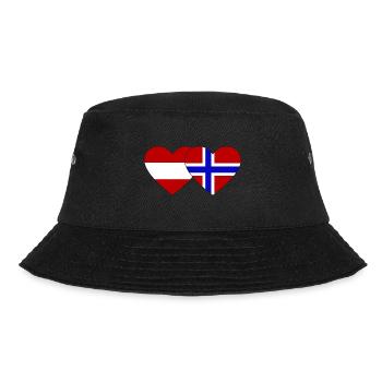 Norway Austria Flag Heart - Bucket Hat - black - Front - Lela (165cm)
