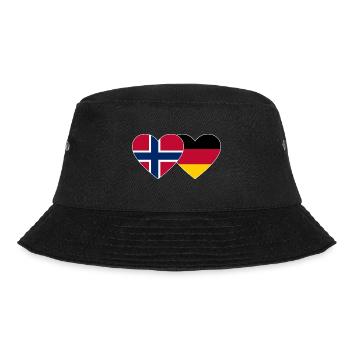 Norwegen Deutschland Flagge Herz - Bucket Hat - Schwarz - Vorne - Lela (165cm)