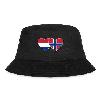 Holland Norway Flag Heart - Bucket Hat - black - Front - Lela (165cm)