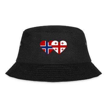 Norwegen Georgien Flagge Herz - Bucket Hat - Schwarz - Vorne - Lela (165cm)