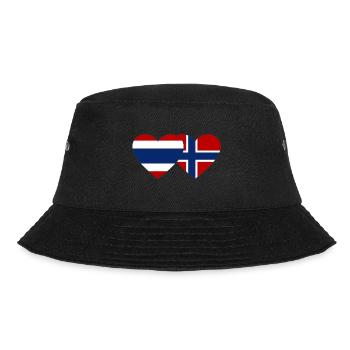 Thailand Norwegen Flagge Herz - Bucket Hat - Schwarz - Vorne - Lela (165cm)
