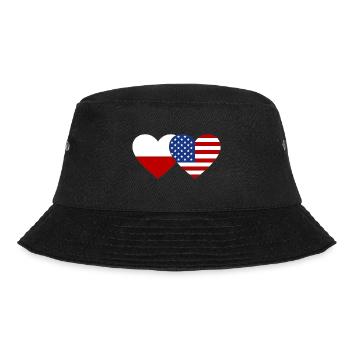 Poland USA Flag Heart - Bucket Hat - black - Front - Lela (165cm)