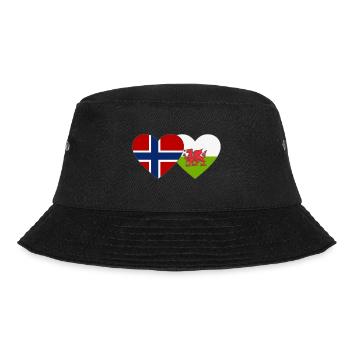 Norway Wales Flag Heart - Bucket Hat - black - Front - Lela (165cm)