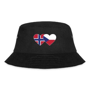 Norwegen Tschechien Flagge Herz - Bucket Hat - Schwarz - Vorne - Lela (165cm)