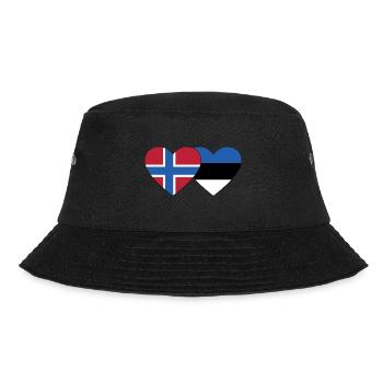 Norwegen Estland Flagge Herz - Bucket Hat - Schwarz - Vorne - Lela (165cm)