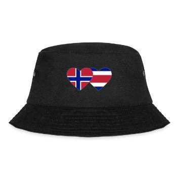 Norway Costa Rica Flag Heart - Bucket Hat - black - Front - Lela (165cm)