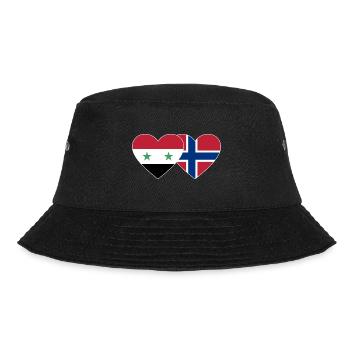 Syria Norway Flag Heart - Bucket Hat - black - Front - Lela (165cm)