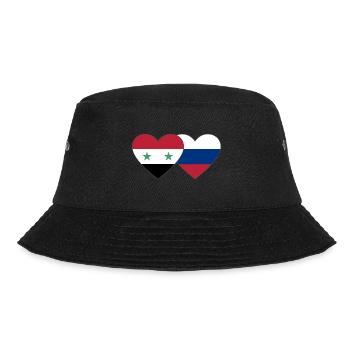 Syria Russia Flag Heart - Bucket Hat - black - Front - Lela (165cm)