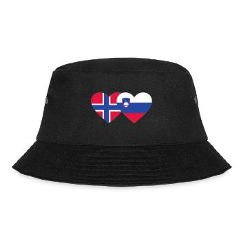 Norwegen Slowenien Flagge Herz - Bucket Hat - Schwarz - Vorne - Lela (165cm)