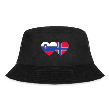 Slowenien Norwegen Flagge Herz - Bucket Hat - Schwarz - Vorne - Lela (165cm)
