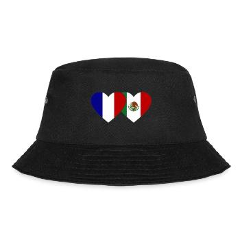France Mexico Flag Heart - Bucket Hat - black - Front - Lela (165cm)