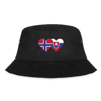 Norway Slovakia Flag Heart - Bucket Hat - black - Front - Lela (165cm)