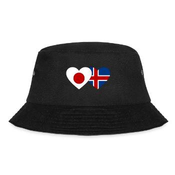 Japan Iceland Flag Heart - Bucket Hat - black - Front - Lela (165cm)