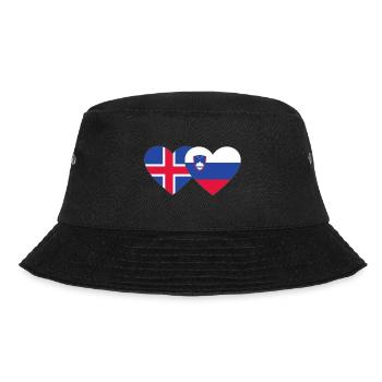 Iceland Slovenia Flag Heart - Bucket Hat - black - Front - Lela (165cm)