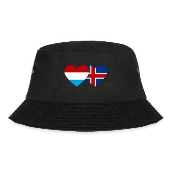 Luxemburg Island Flagge Herz - Bucket Hat - Schwarz - Vorne - Lela (165cm)