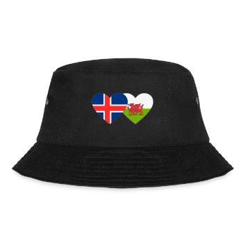 Iceland Wales Flag Heart - Bucket Hat - black - Front - Lela (165cm)