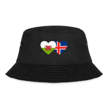Wales Iceland Flag Heart - Bucket Hat - black - Front - Lela (165cm)