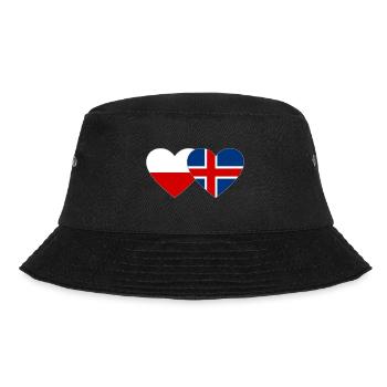 Polen Island Flagge Herz - Bucket Hat - Schwarz - Vorne - Lela (165cm)