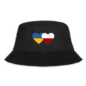 Ukraine Polen Flagge Herz - Bucket Hat - Schwarz - Vorne - Lela (165cm)