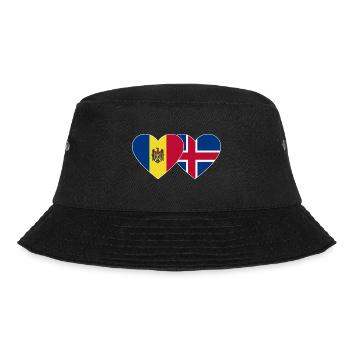Moldova Iceland Flag Heart - Bucket Hat - black - Front - Lela (165cm)