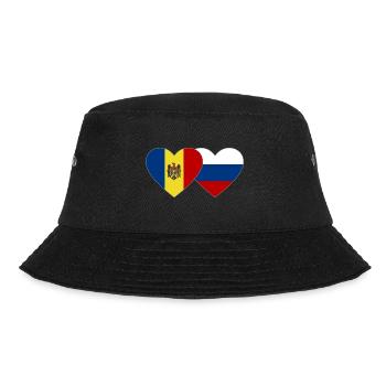 Moldova Russia Flag Heart - Bucket Hat - black - Front - Lela (165cm)