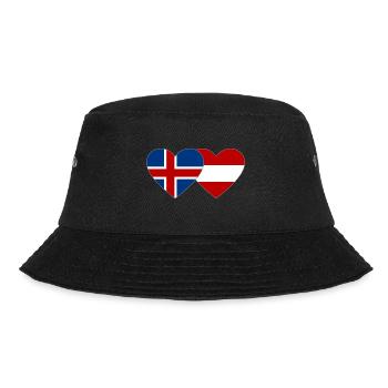 Iceland Austria Flag Heart - Bucket Hat - black - Front - Lela (165cm)