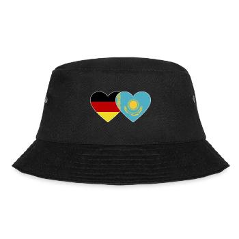 Deutschland Kasachstan Flagge Herz - Bucket Hat - Schwarz - Vorne - Lela (165cm)