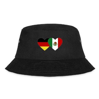 Germany Mexico Flag Heart - Bucket Hat - black - Front - Lela (165cm)
