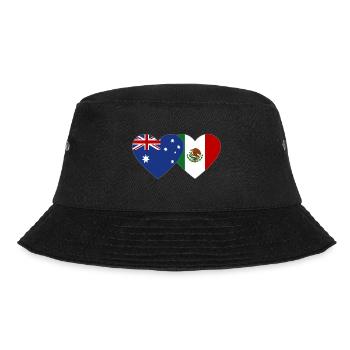 Australia Mexico Flag Heart - Bucket Hat - black - Front - Lela (165cm)