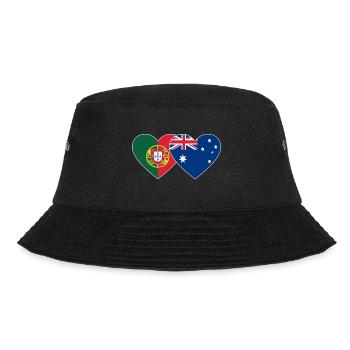 Portugal Australien Flagge Herz - Bucket Hat - Schwarz - Vorne - Lela (165cm)