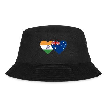 Indien Australien Flagge Herz - Bucket Hat - Schwarz - Vorne - Lela (165cm)