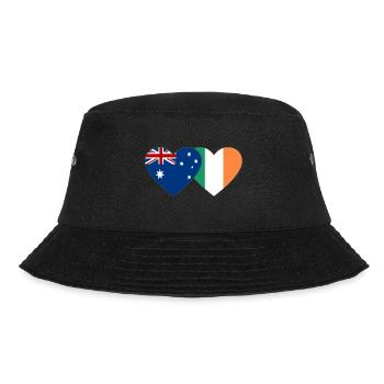 Australia Ireland Flag Heart - Bucket Hat - black - Front - Lela (165cm)