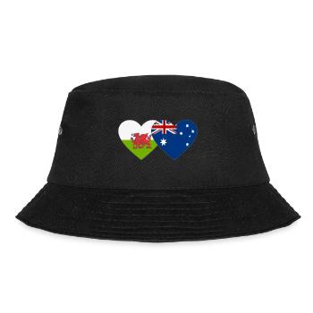 Wales Australien Flagge Herz - Bucket Hat - Schwarz - Vorne - Lela (165cm)