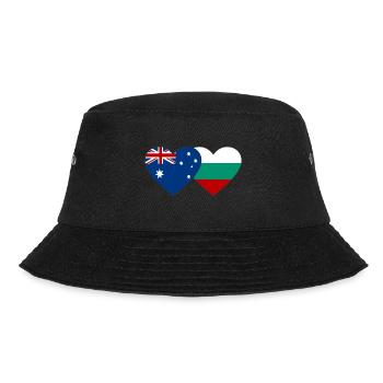 Australia Bulgaria Flag Heart - Bucket Hat - black - Front - Lela (165cm)