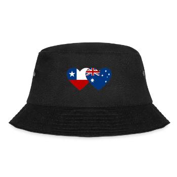 Chile Australien Flagge Herz - Bucket Hat - Schwarz - Vorne - Lela (165cm)