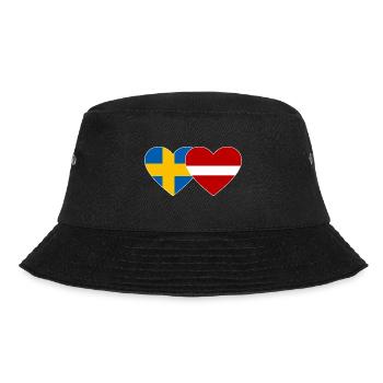 Sweden Latvia Flag Heart - Bucket Hat - black - Front - Lela (165cm)