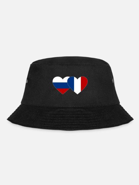 Russie France Flag Coeur - Bob - noir