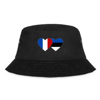 Frankreich Estland Flagge Herz - Bucket Hat - Schwarz - Vorne - Lela (165cm)