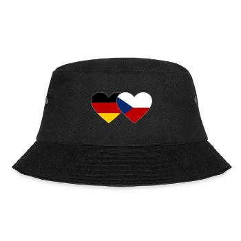 Deutschland Tschechien Flagge Herz - Bucket Hat - Schwarz - Vorne - Lela (165cm)