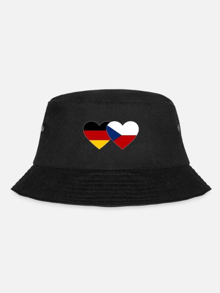 Deutschland Tschechien Flagge Herz - Bucket Hat - Schwarz