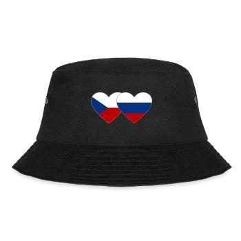 Czech Republic Russia Flag Heart - Bucket Hat - black - Front - Lela (165cm)